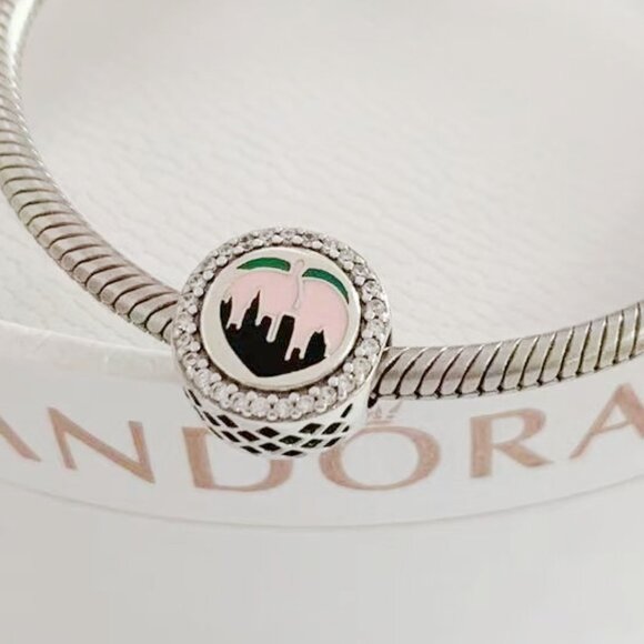 Pandora Georgia Peach Dangle Charm Pendant, S925 Sterling Silver Jewelry, Dangle - Picture 1 of 3
